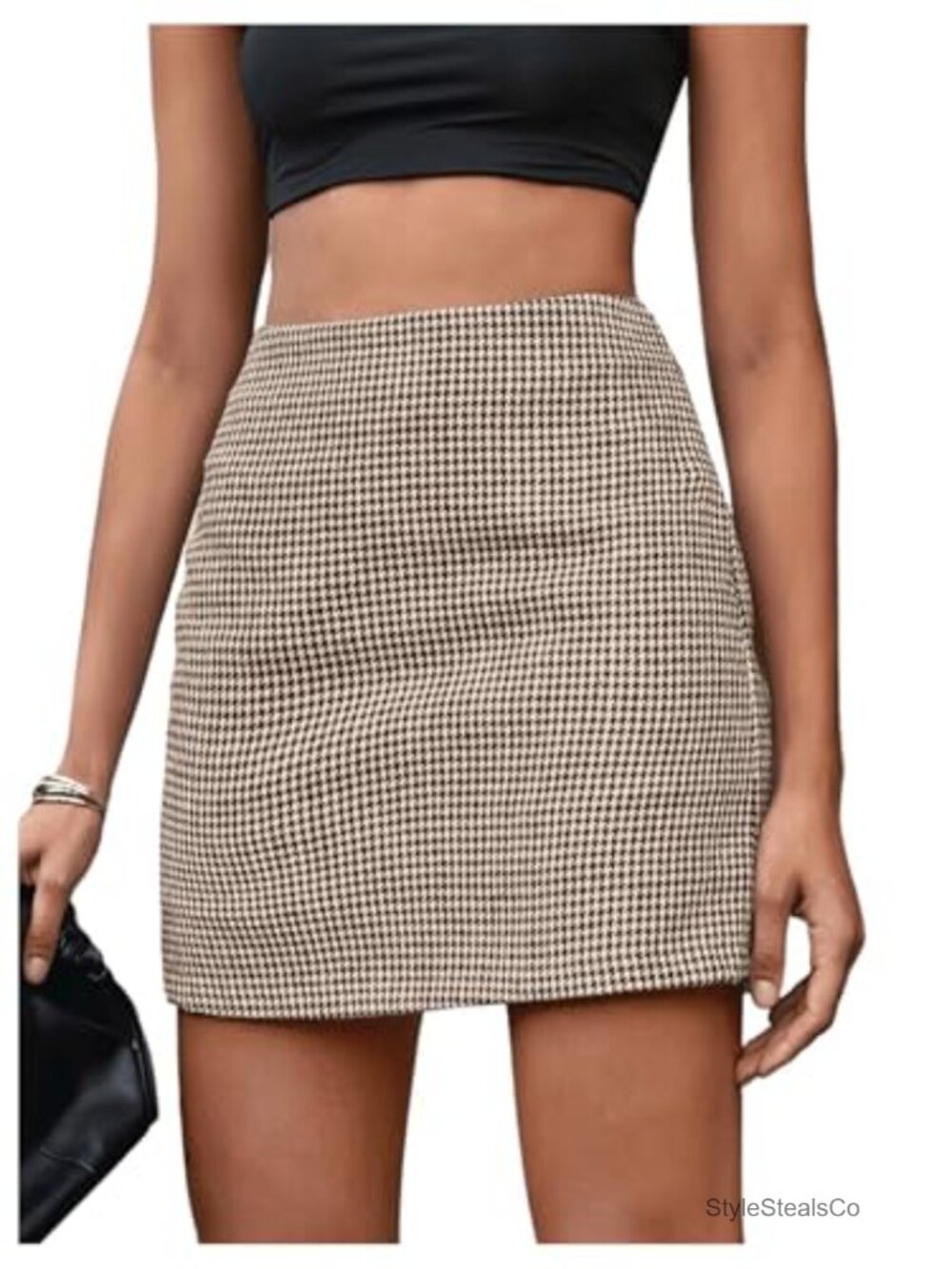 Women's Plaid Mini Skirt High Waist Bodycon Zip Up Fall Short Skirt